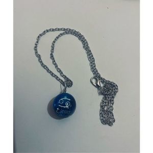 Cancer BLUE GLOBE ZODIAC STAR SIGN HOROSCOPE NECKLACE